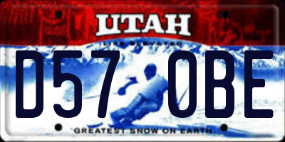 UT license plate D570BE