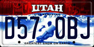 UT license plate D570BJ