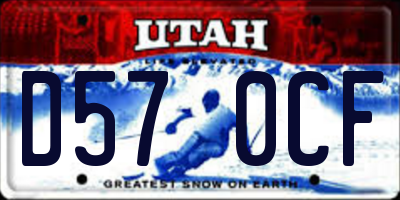 UT license plate D570CF