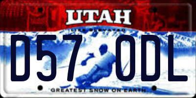 UT license plate D570DL