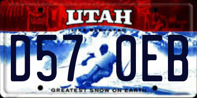 UT license plate D570EB