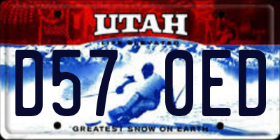 UT license plate D570ED