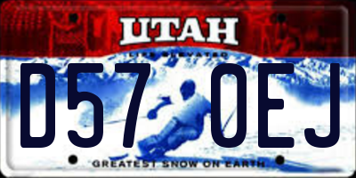 UT license plate D570EJ