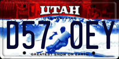 UT license plate D570EY