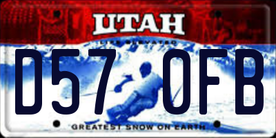 UT license plate D570FB