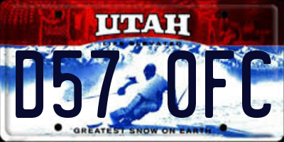 UT license plate D570FC