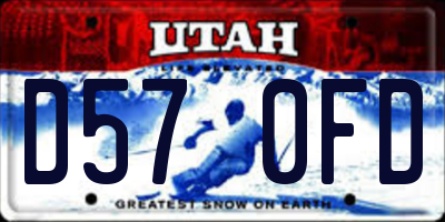 UT license plate D570FD