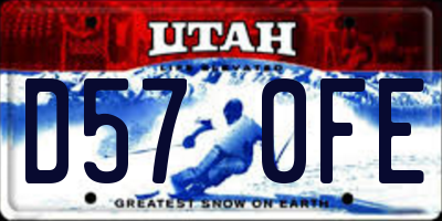 UT license plate D570FE