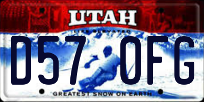 UT license plate D570FG