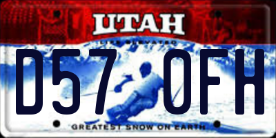 UT license plate D570FH