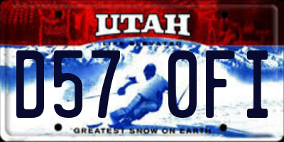 UT license plate D570FI