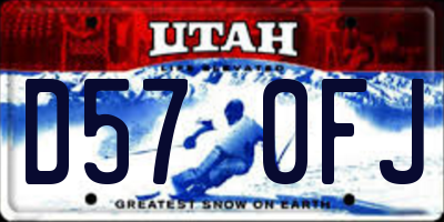 UT license plate D570FJ