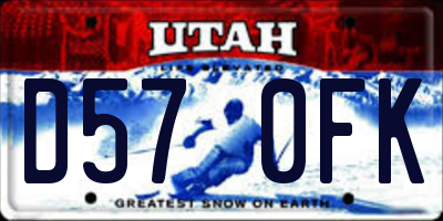 UT license plate D570FK
