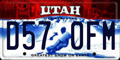 UT license plate D570FM