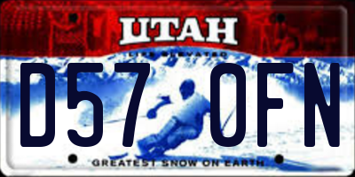 UT license plate D570FN