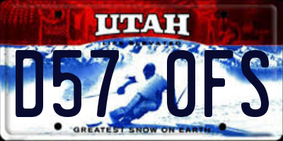 UT license plate D570FS