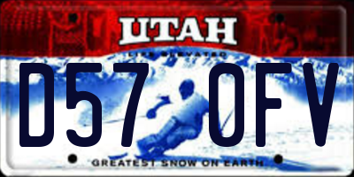 UT license plate D570FV