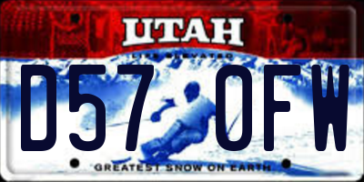 UT license plate D570FW