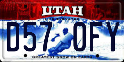 UT license plate D570FY