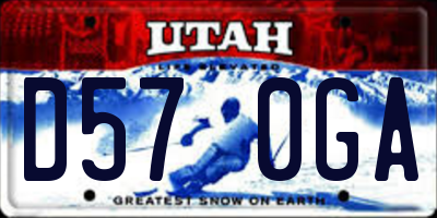 UT license plate D570GA