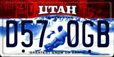 UT license plate D570GB