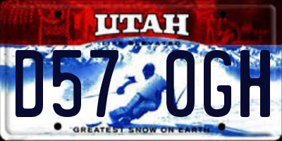 UT license plate D570GH