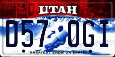 UT license plate D570GI