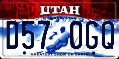 UT license plate D570GQ