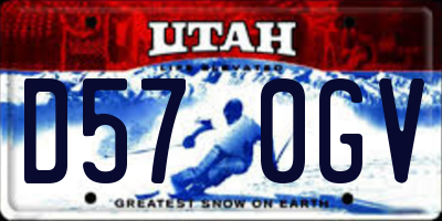 UT license plate D570GV