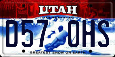 UT license plate D570HS