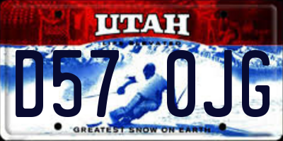 UT license plate D570JG