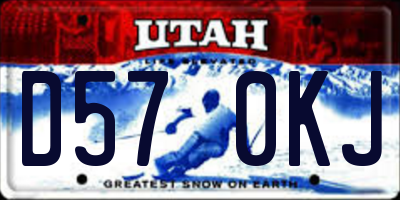 UT license plate D570KJ