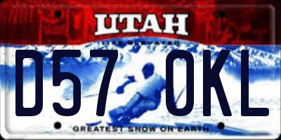 UT license plate D570KL