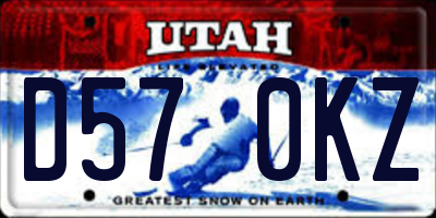 UT license plate D570KZ