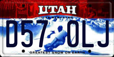 UT license plate D570LJ