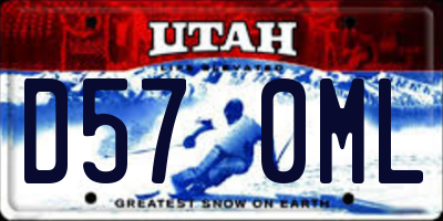 UT license plate D570ML