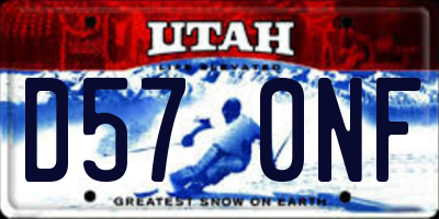 UT license plate D570NF