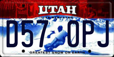 UT license plate D570PJ
