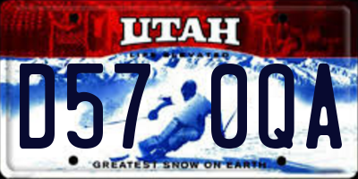 UT license plate D570QA