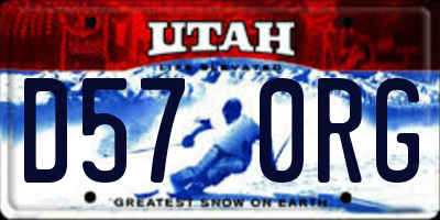 UT license plate D570RG