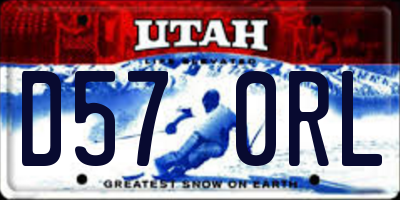 UT license plate D570RL