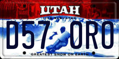 UT license plate D570RO