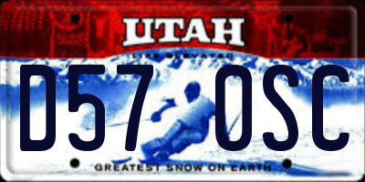 UT license plate D570SC