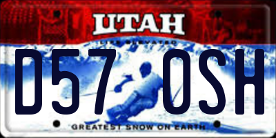 UT license plate D570SH