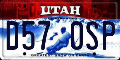 UT license plate D570SP