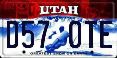 UT license plate D570TE