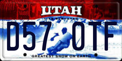 UT license plate D570TF