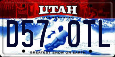 UT license plate D570TL