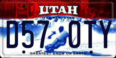 UT license plate D570TY