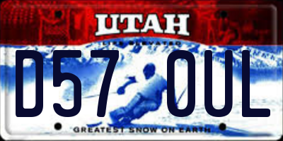 UT license plate D570UL